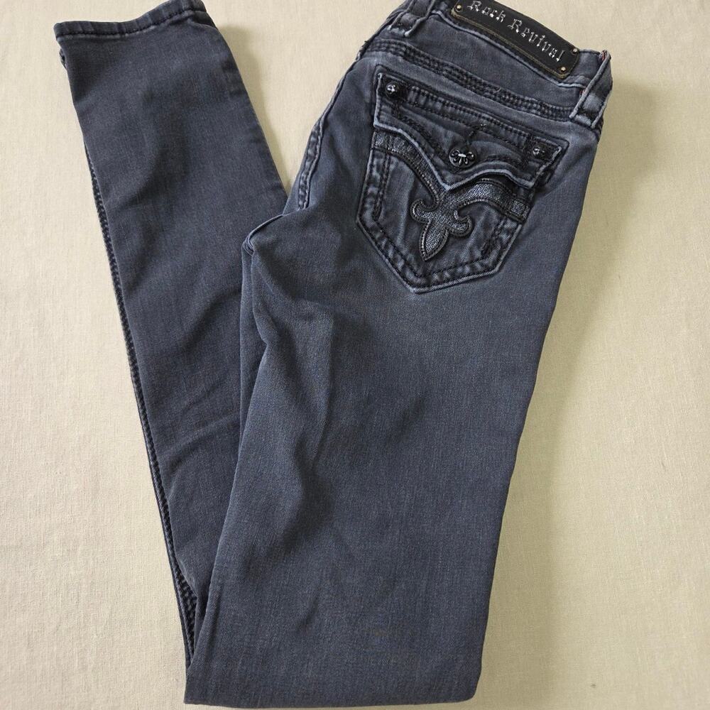 Rock Revival Woman's Black Manisa Skinny Jeans size 26